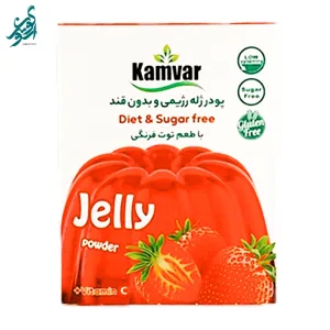 پودر ژله توت فرنگی بدون قند کامور وزن 36 گرم