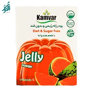 پودر ژله هندوانه رژیمی و بدون قند کامور وزن 36 گرم