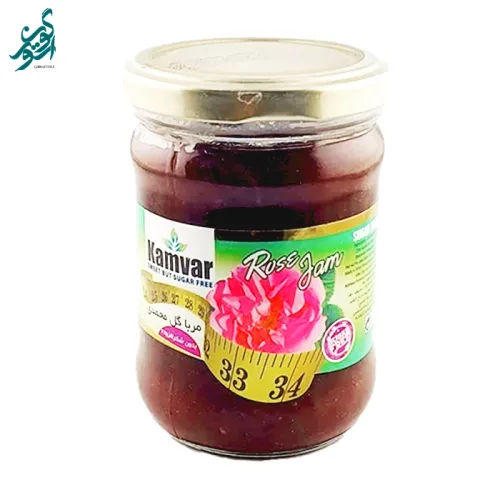 مربای گل محمدی بدون شکر افزوده (رژیمی) کامور وزن 280 گرم